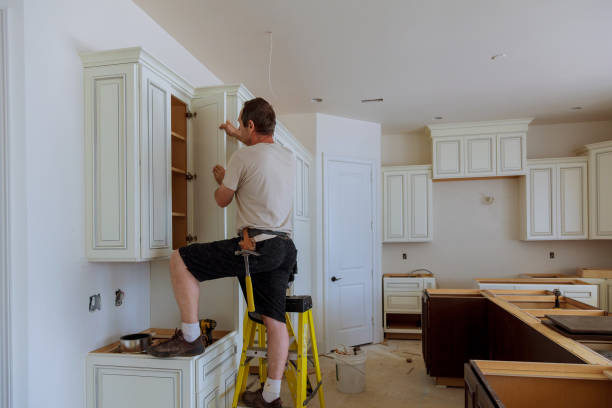 Kitchen island installation in Clementon by JMT Kitchen Cabinet
